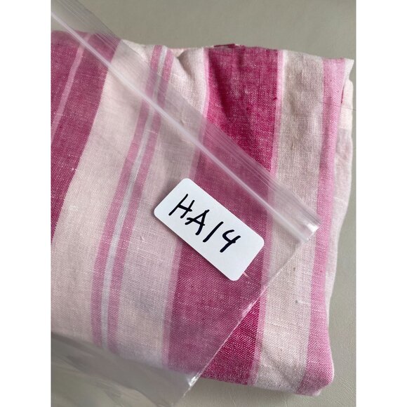 Charter Club Pink White Striped Linen Blouse size Medium Petite Lagenlook Bell S - Picture 8 of 13